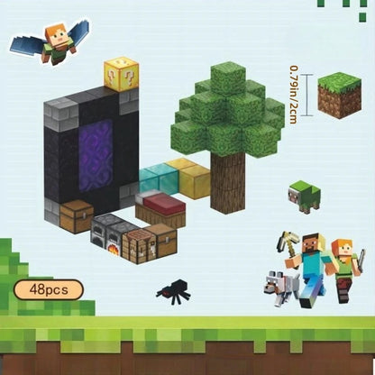 🔴 Çocuklar İçin Renkli Manyetik Blok Seti – Minecraft Tarzı!